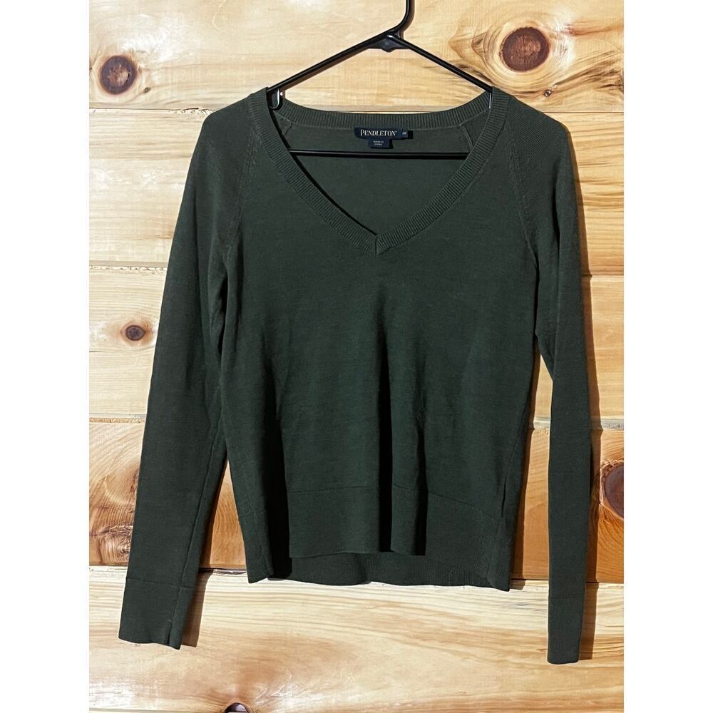 Pendleton Dark Green V-Neck Sweater